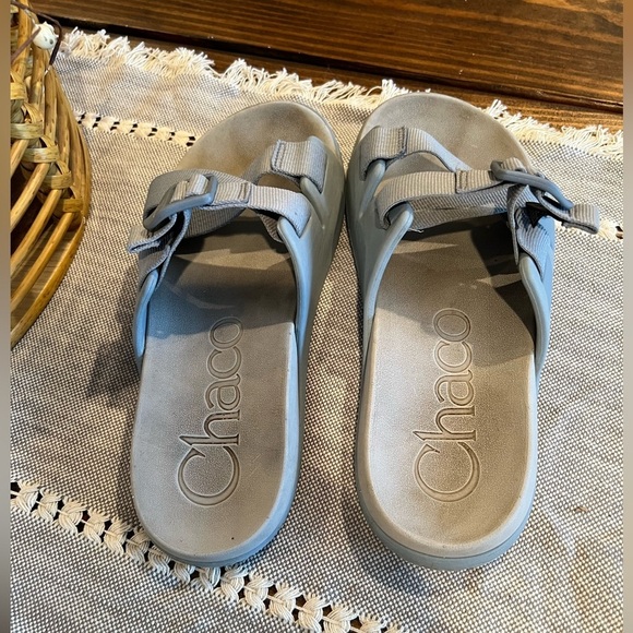 Chaco Chillos Gray Slide Sandals, Granite size 8 women’s, summer, beach, comfort - Picture 4 of 8